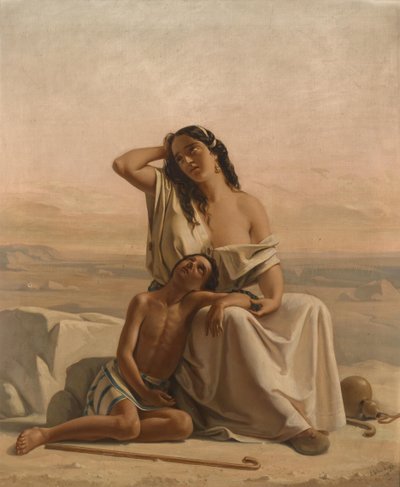 Hagar and Ishmael in the Desert by Luigi Alois Gillarduzzi