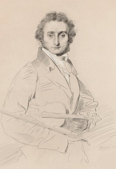 Portrait of Niccolò Paganini by Luigi Calamatta