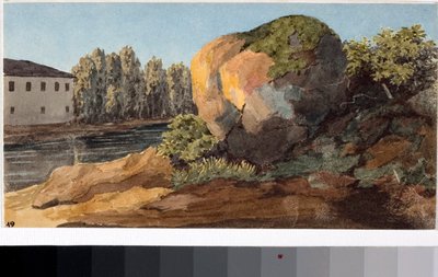 Landscape with torrent (Watercolour, c.1825) by Luigi Garibbo