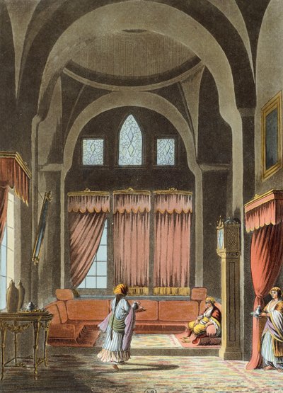 Interior of a harem in Cairo by Luigi Mayer