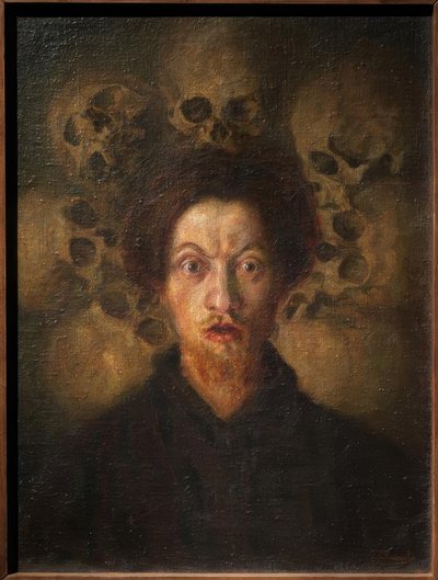 Self-Portrait with Skulls by Luigi Russolo
