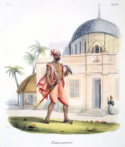 A Falconer with His Bird by M.E. Burnouf