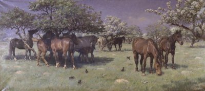 Horses in the Deer Park by M. Therkildsen