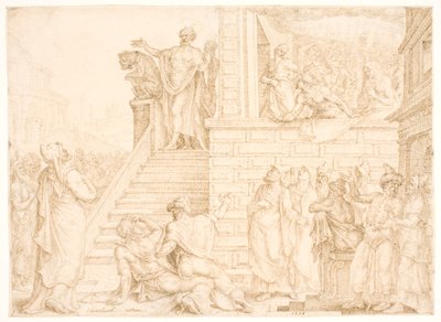 Peter Preaching in Jerusalem by Maarten van Heemskerck
