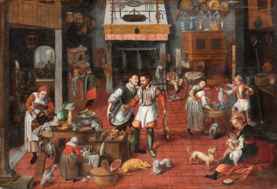 Kitchen Interior by Maerten van Cleve
