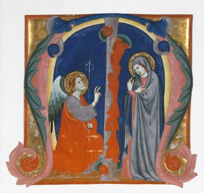 Annunciation in an Initial M by Maestro Daddesco