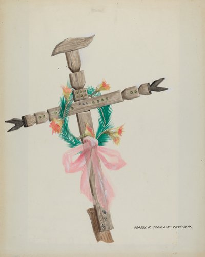 Carved Cross - Grave by Majel G. Claflin