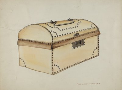 Leather Covered Box, c. 1937 by Majel G. Claflin