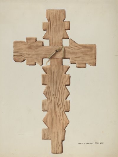 Penitente Cross, Carved Wood by Majel G. Claflin