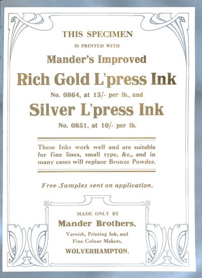 Mander Brothers Advert, 1919 by Mander Brothers
