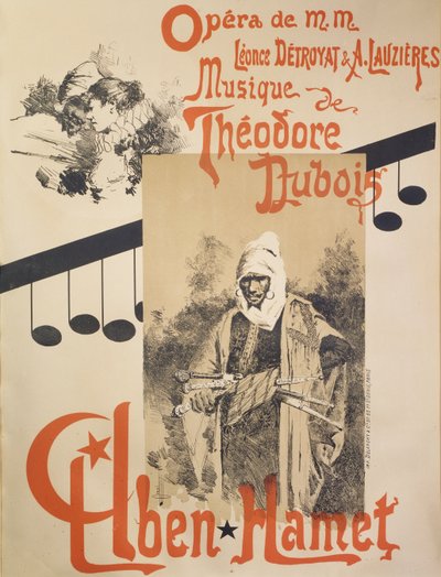 Poster for Aben Hamet, opera by Manuel Orazi
