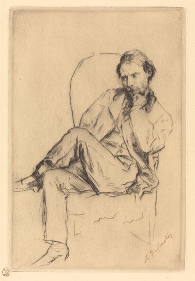 Renoir Seated by Marcellin Gilbert Desboutin