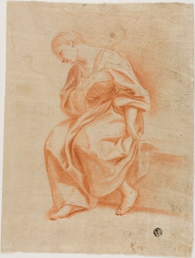 Seated Woman in Profile by Marcantonio Franceschini