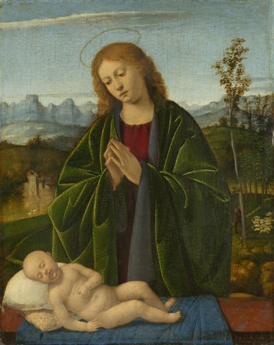 Madonna Adoring the Child, c. 1520 by Marco Basaiti