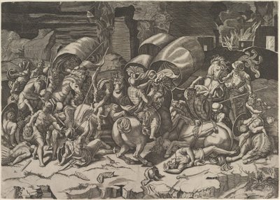 Battle with a Cutlass, ca. 1515-27 by Marco Dente