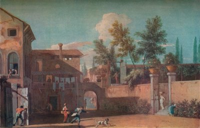 Courtyard of an Italian Villa by Marco Ricci