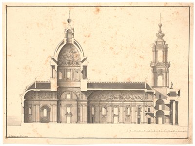 Longitudinal Section through the Same Church by Marcus Tuscher