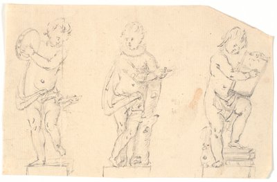 Study Sheet with Three Putti by Marcus Tuscher