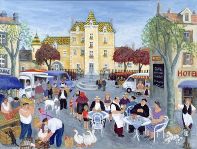 Town Square in Burgundy by Margaret Loxton