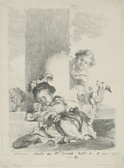 The Child and the Cat by Marguerite Gerard