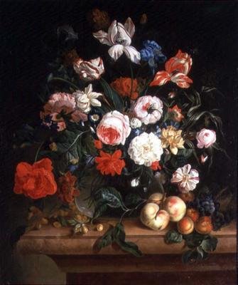 Still Life, Flowers and Fruit by Maria Ivanovna Rokass Ouskaja