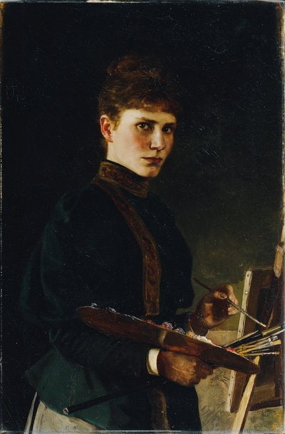 Self-Portrait at the Easel by Maria Wunsch