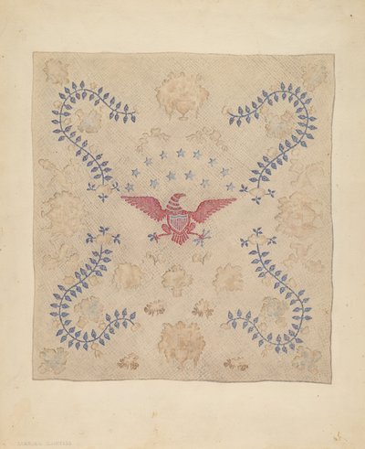 Eagle and Stars Bedspread by Marian Curtis Foster