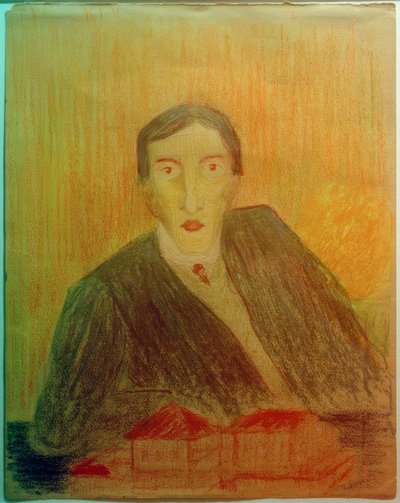 Portrait with Architectural Model by Marianne von Werefkin