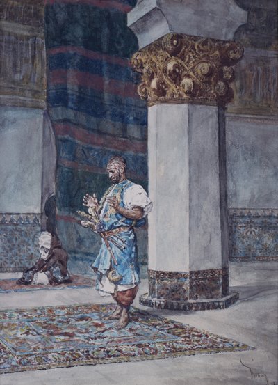 A Merchant Praying in a Mosque by Mariano Fortuny y Marsal