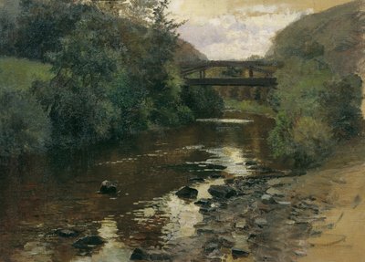 Forest Water with Bridge by Marie Egner