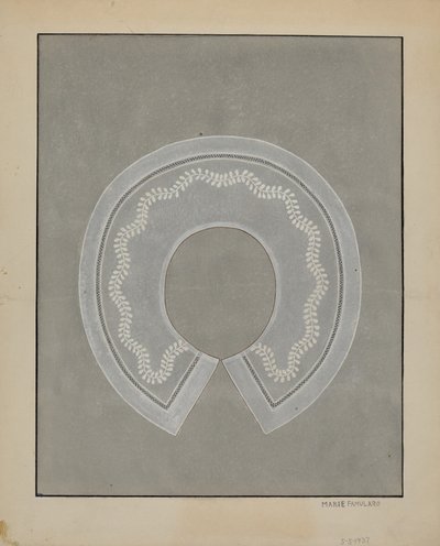 Embroidered Linen Collar by Marie Famularo