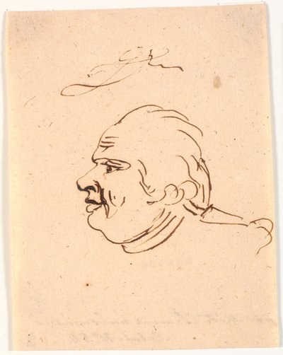 Portrait of a Gentleman. Profile to the Left. Caricature by Marie Jeanne Clemens