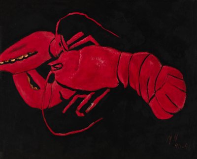Lobster on Black Background by Marsden Hartley