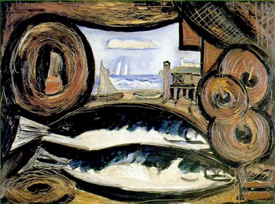 The Fish House, New England by Marsden Hartley
