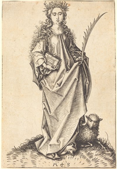 Saint Agnes by Martin Schongauer