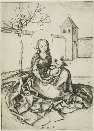 The Madonna and Child in the Courtyard by Martin Schongauer