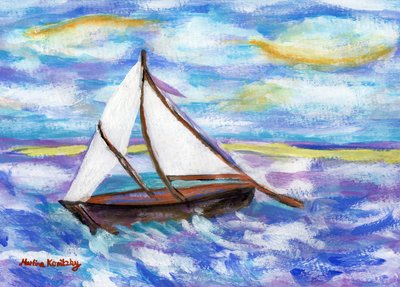 The Fishing Boat (Homage to Vincent van Gogh) by Martina Konitzky