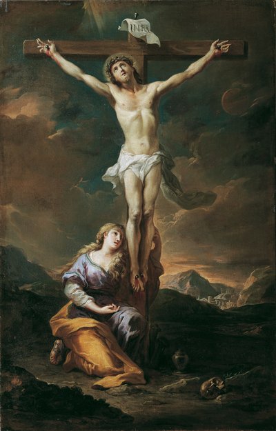 Crucifix with Mary Magdalene by Martino Altomonte