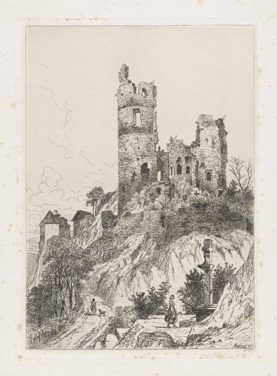Tower of Falkenstein Castle by Martinus Antonius Kuytenbrouwer jr.