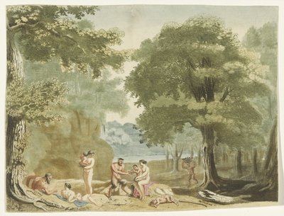 Nymphs and Satyrs in a Landscape by Martinus Berkenboom