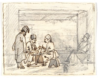 Orientals Playing Board Games by Martinus Rørbye