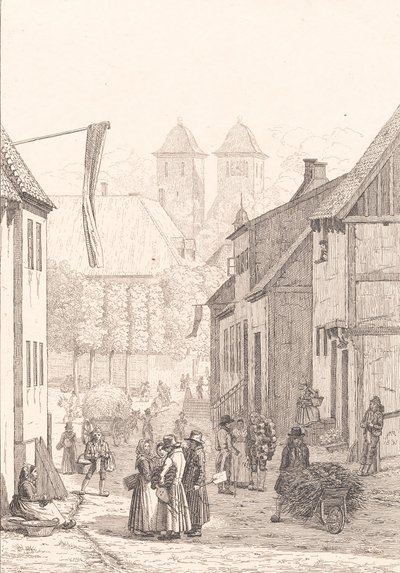 A market day in Viborg by Martinus Rørbye