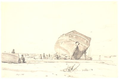A Ship Undergoing Caulking by Martinus Rørbye