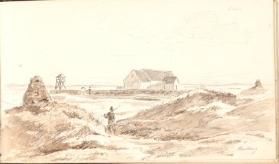 Dune Landscape near Råbjerg Church by Martinus Rørbye