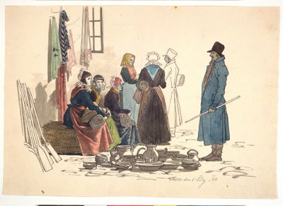 Scene from the Market Square in Thisted by Martinus Rørbye