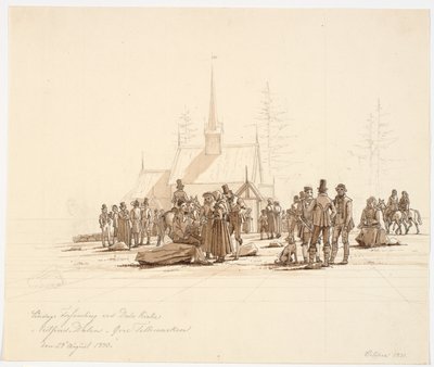 Sunday Gathering at Dale Church by Martinus Rørbye