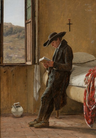 Young Clergyman Reading, 1836 by Martinus Rørbye