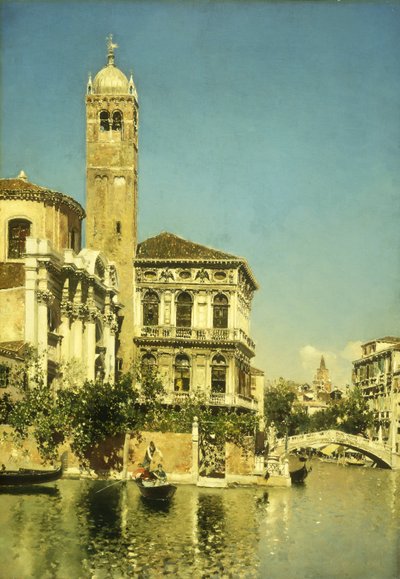 A Venetian Canal Scene by Martín Rico y Ortega