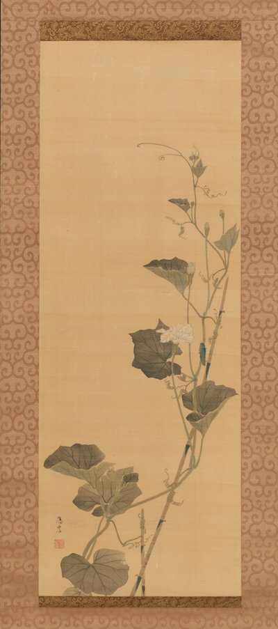 Calabash Flowers and Beetle by Maruyama Ôshin