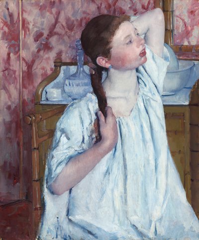 Girl Arranging Her Hair by Mary Cassatt